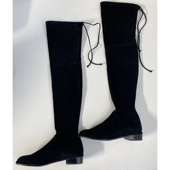 Stuart Weitzman Lowland Stretch Suede Over The Knee Boots Round Toe Size 9.5 M - Picture 4 of 7